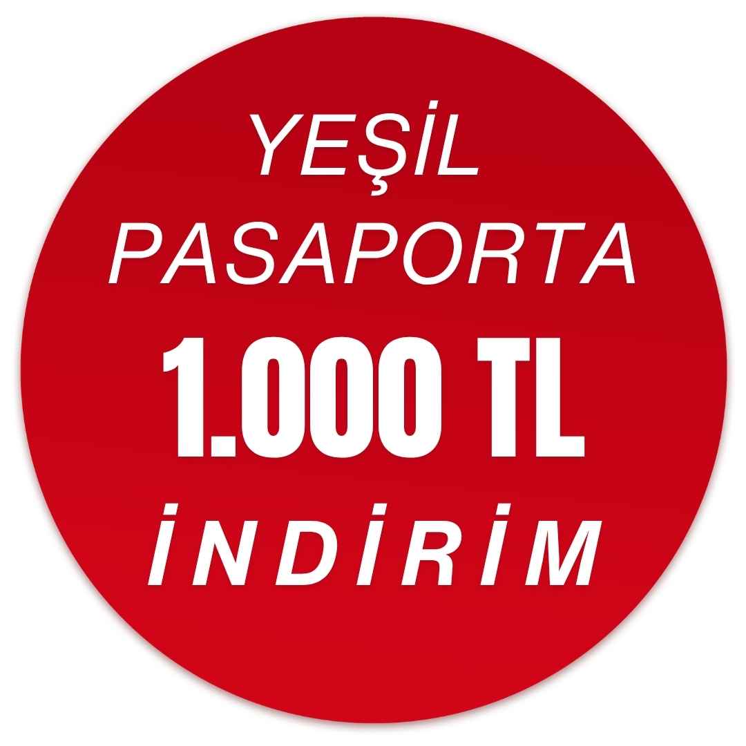 Yurtdışı Turlarda Yeşil Pasaportlulara Özel 1.000 TL Anında İndirim